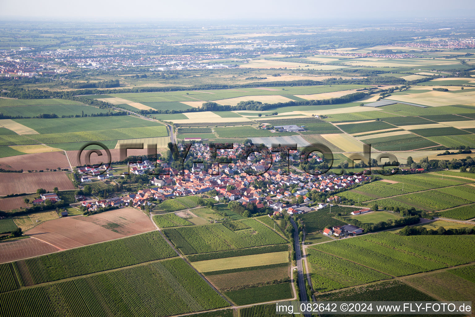 Aerial photograpy of Impflingen in the state Rhineland-Palatinate, Germany