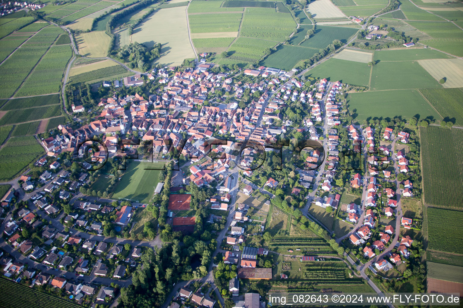 District Mörzheim in Landau in der Pfalz in the state Rhineland-Palatinate, Germany seen from a drone