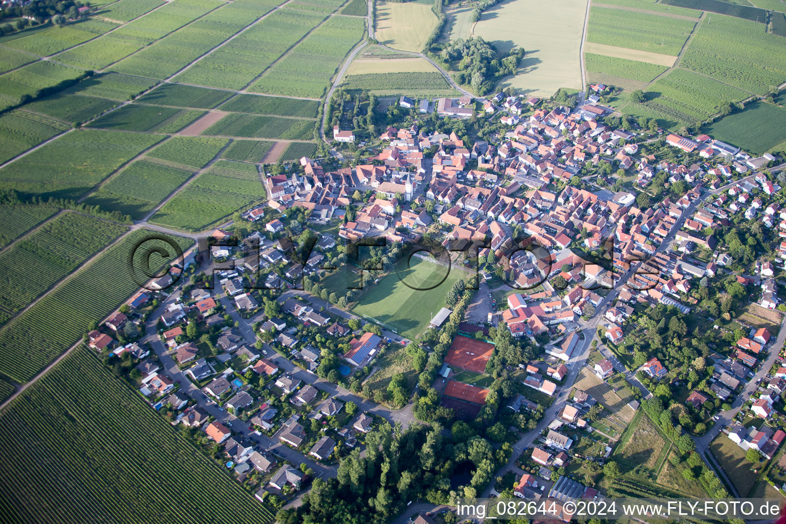 Aerial view of District Mörzheim in Landau in der Pfalz in the state Rhineland-Palatinate, Germany