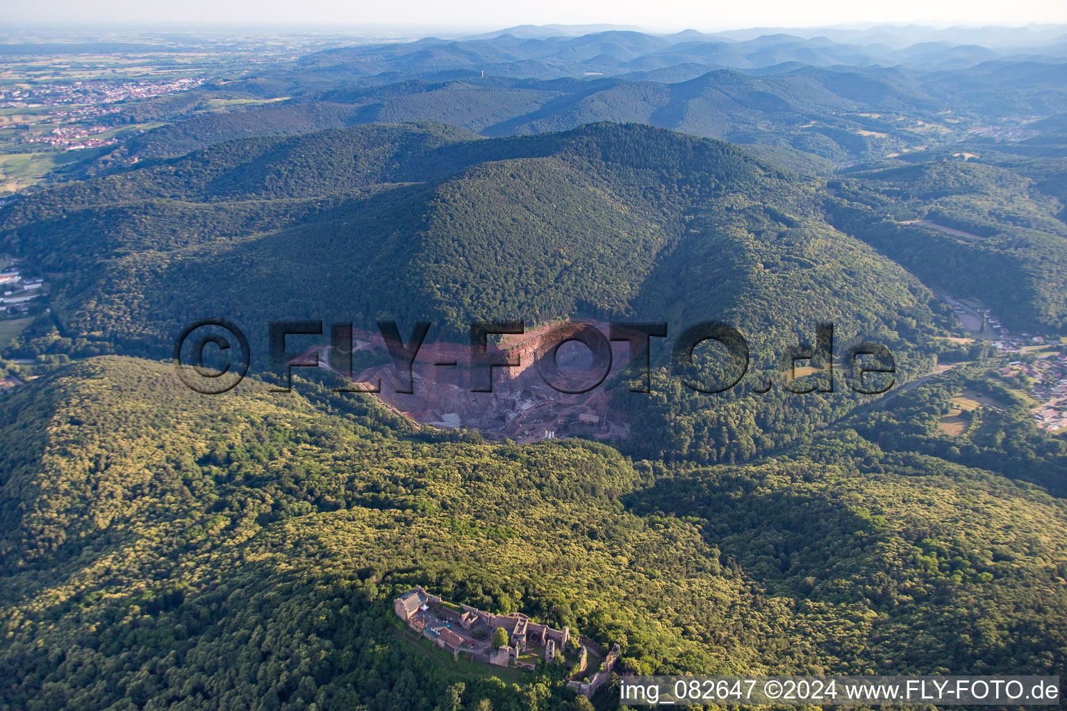 Aerial photograpy of Madenburg in Eschbach in the state Rhineland-Palatinate, Germany