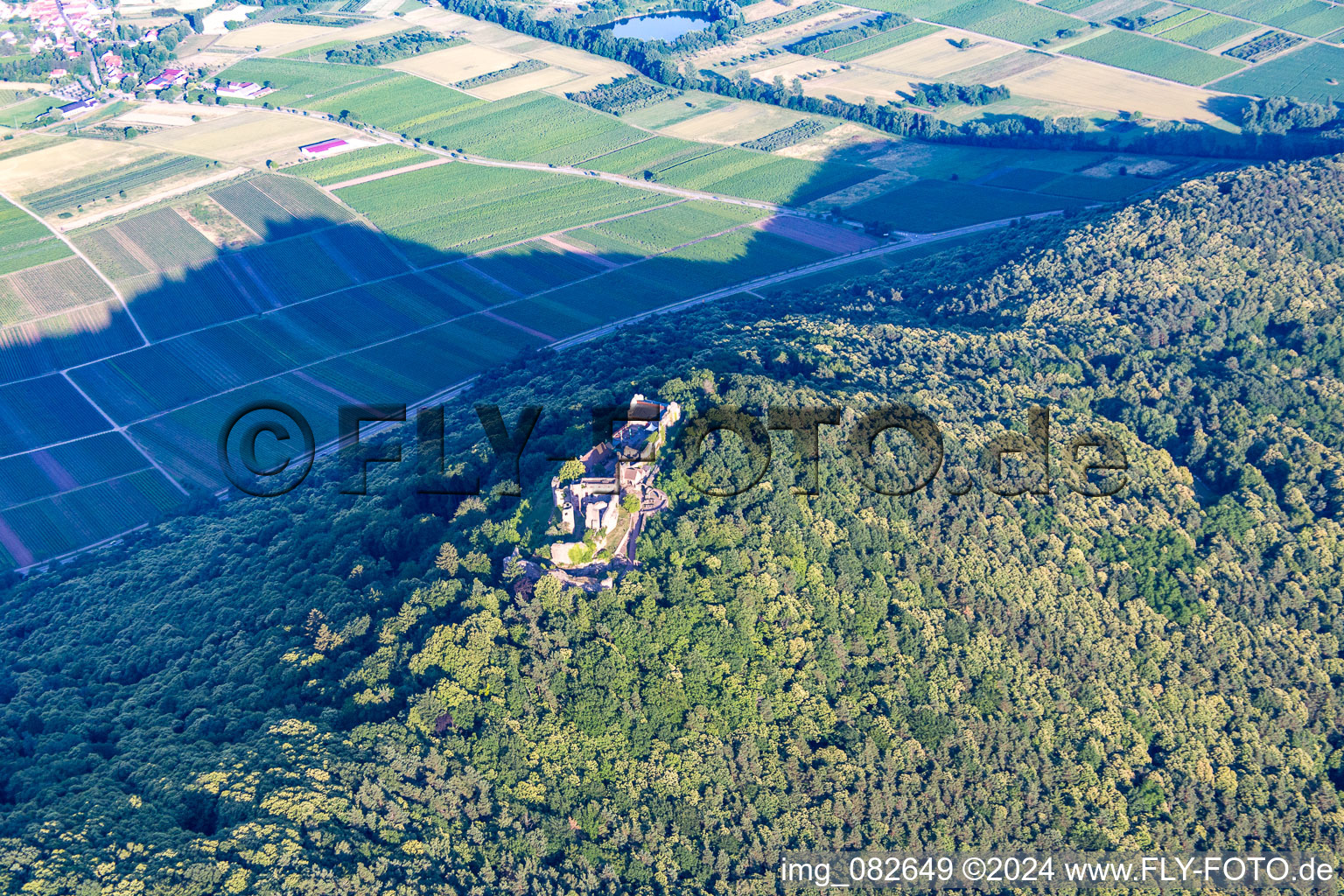 Oblique view of Madenburg in Eschbach in the state Rhineland-Palatinate, Germany