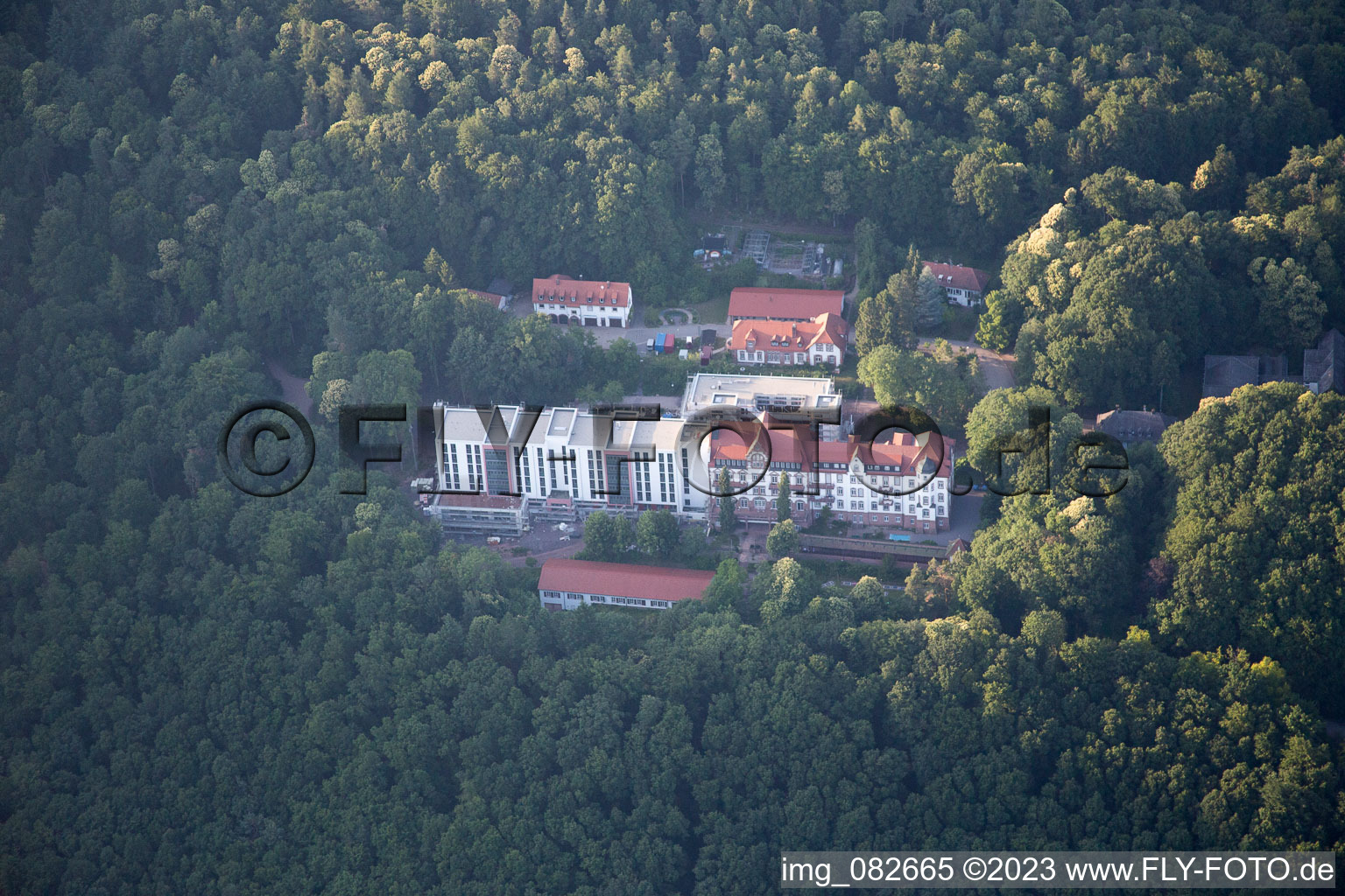 Clinic in Eußerthal in the state Rhineland-Palatinate, Germany from above
