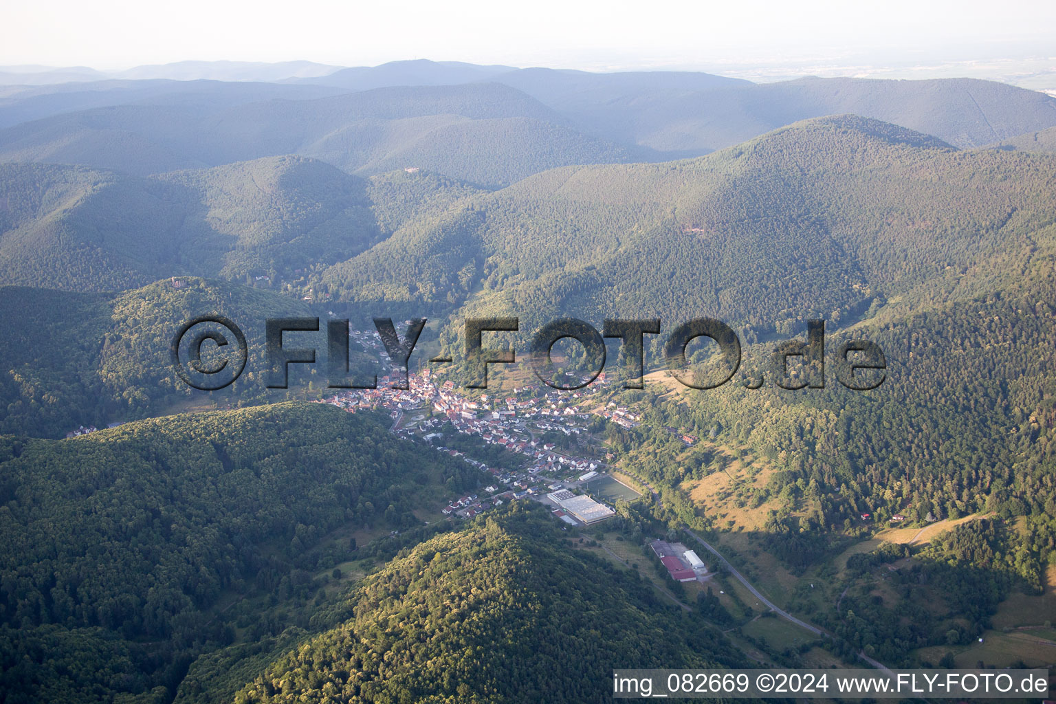 Aerial view of Dernbach in the state Rhineland-Palatinate, Germany