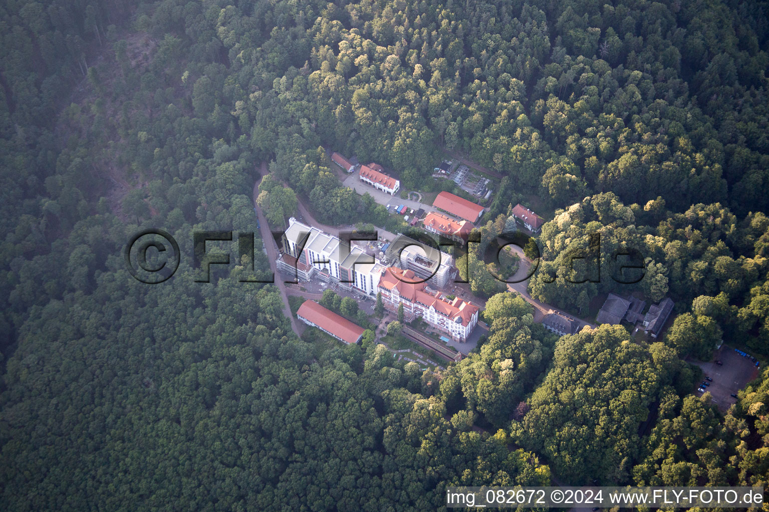 Hospital grounds of the Clinic Eusserthat for the Rehabilitation of addicted people in Eusserthal in the state Rhineland-Palatinate