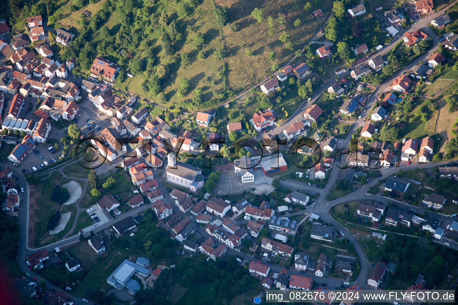 Aerial view of Ramberg in the state Rhineland-Palatinate, Germany