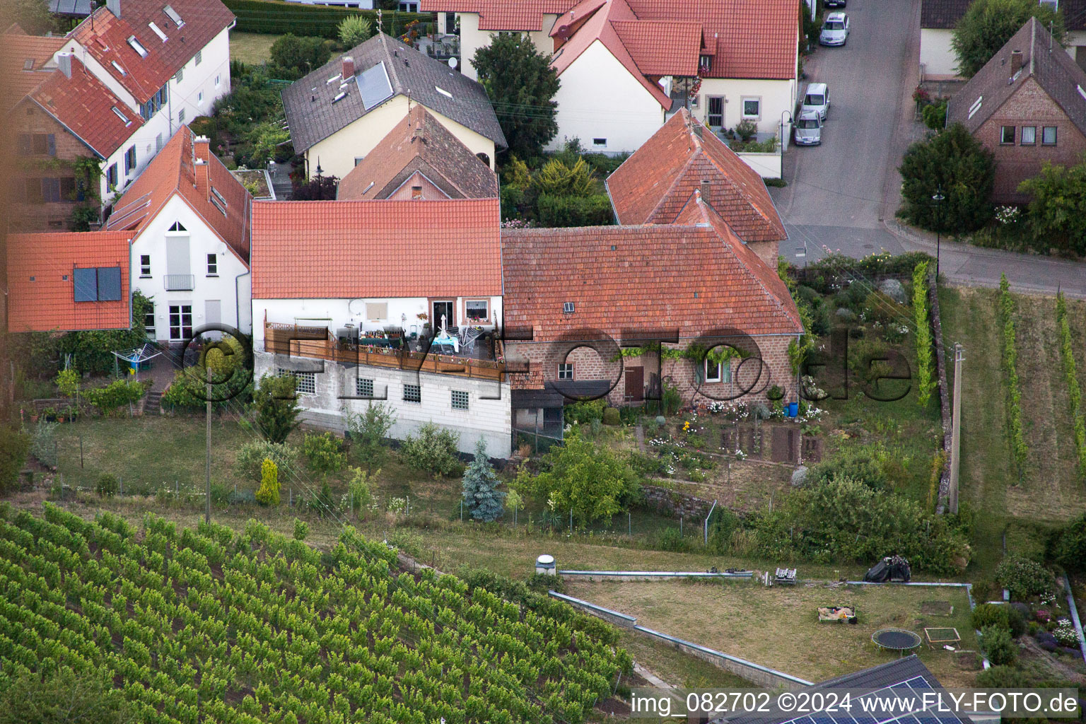 Aerial view of Weyher in der Pfalz in the state Rhineland-Palatinate, Germany