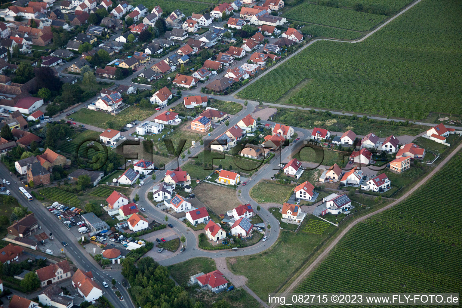 Aerial photograpy of Edesheim in the state Rhineland-Palatinate, Germany