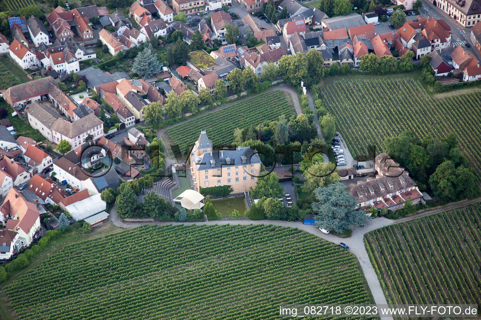 Edesheim in the state Rhineland-Palatinate, Germany from above