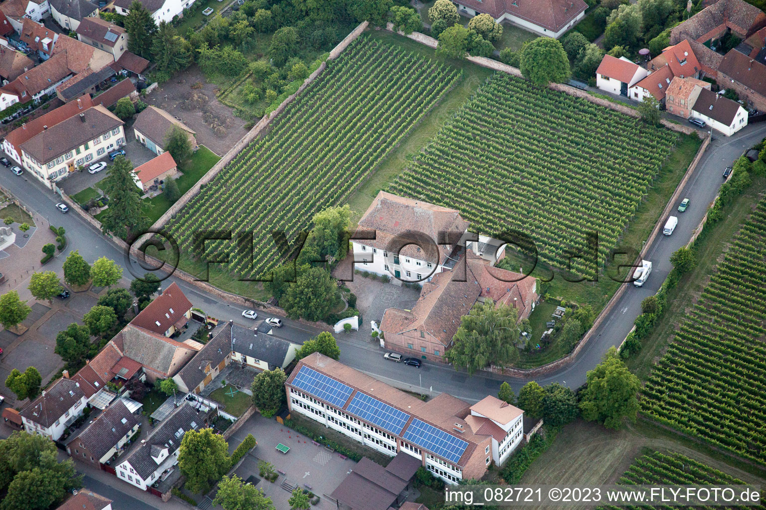 Edesheim in the state Rhineland-Palatinate, Germany from the plane