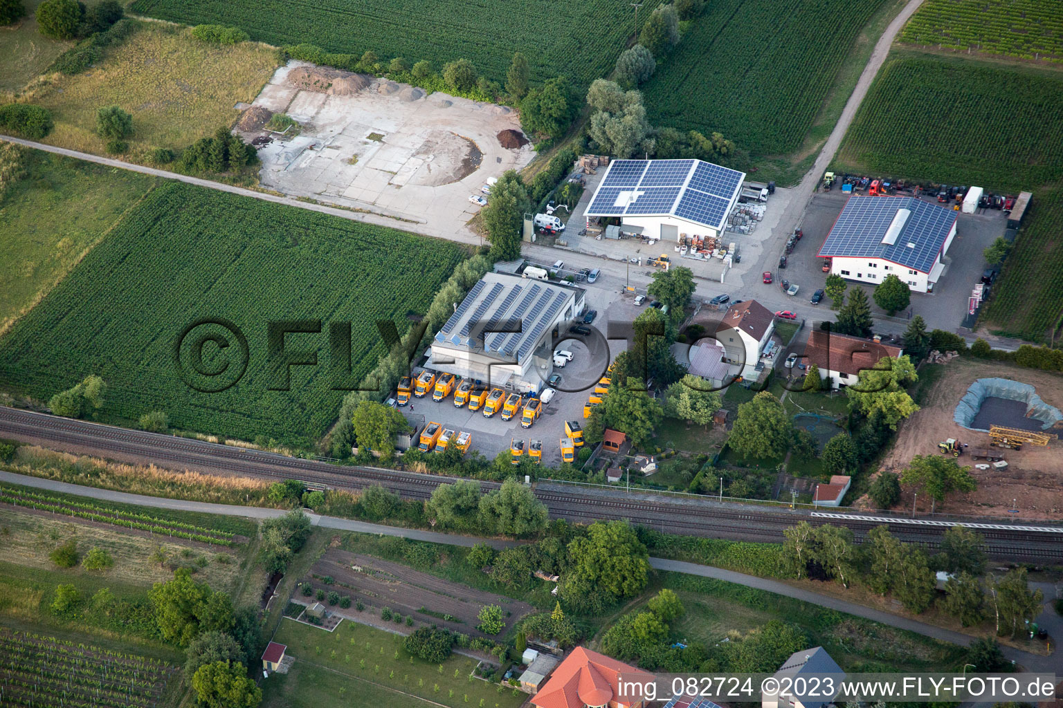 Edesheim in the state Rhineland-Palatinate, Germany viewn from the air