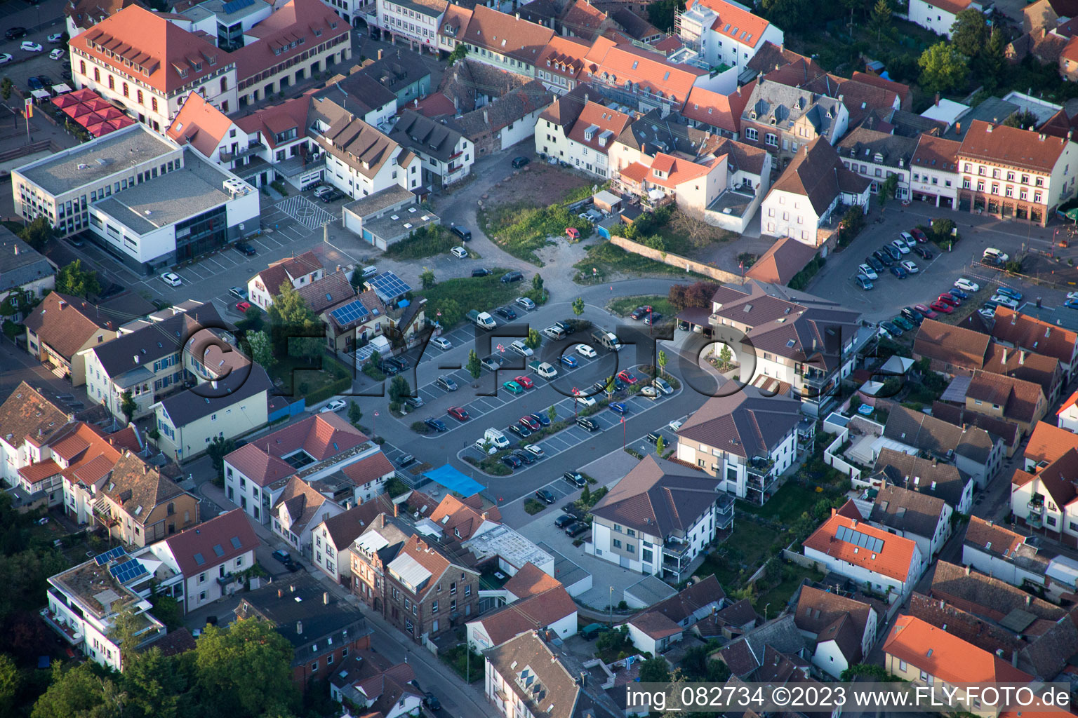 Edenkoben in the state Rhineland-Palatinate, Germany seen from above