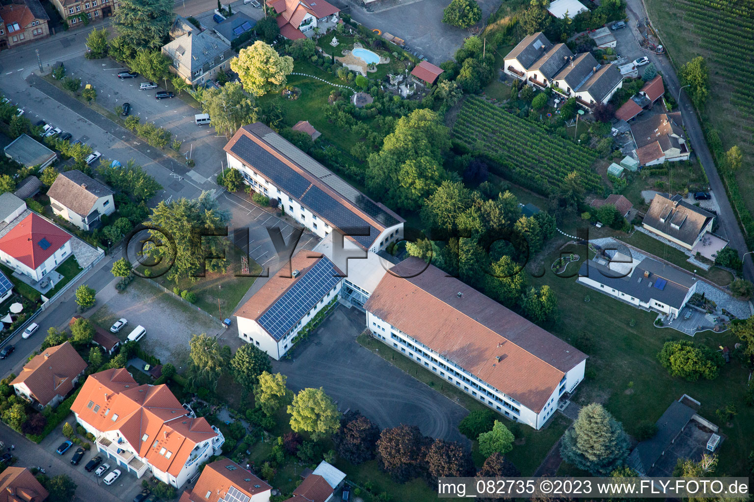 Edenkoben in the state Rhineland-Palatinate, Germany from the plane