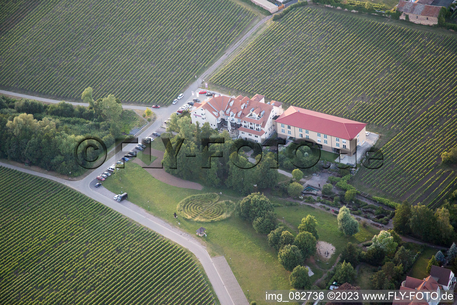 Bird's eye view of Edenkoben in the state Rhineland-Palatinate, Germany