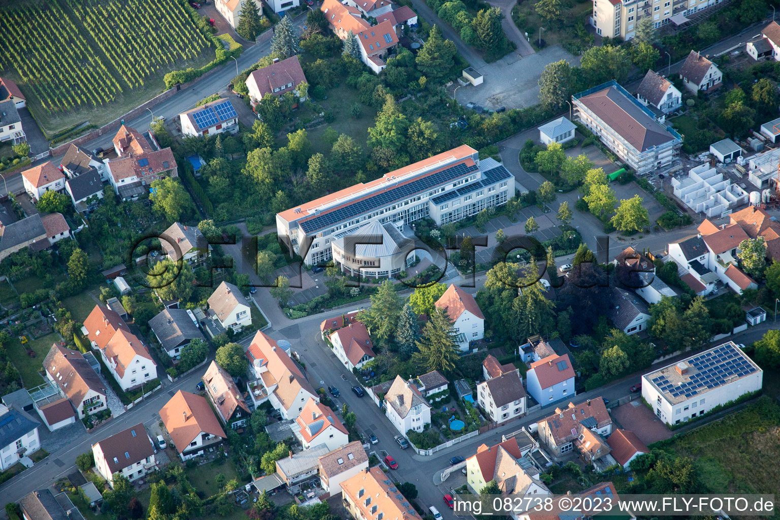 Edenkoben in the state Rhineland-Palatinate, Germany viewn from the air