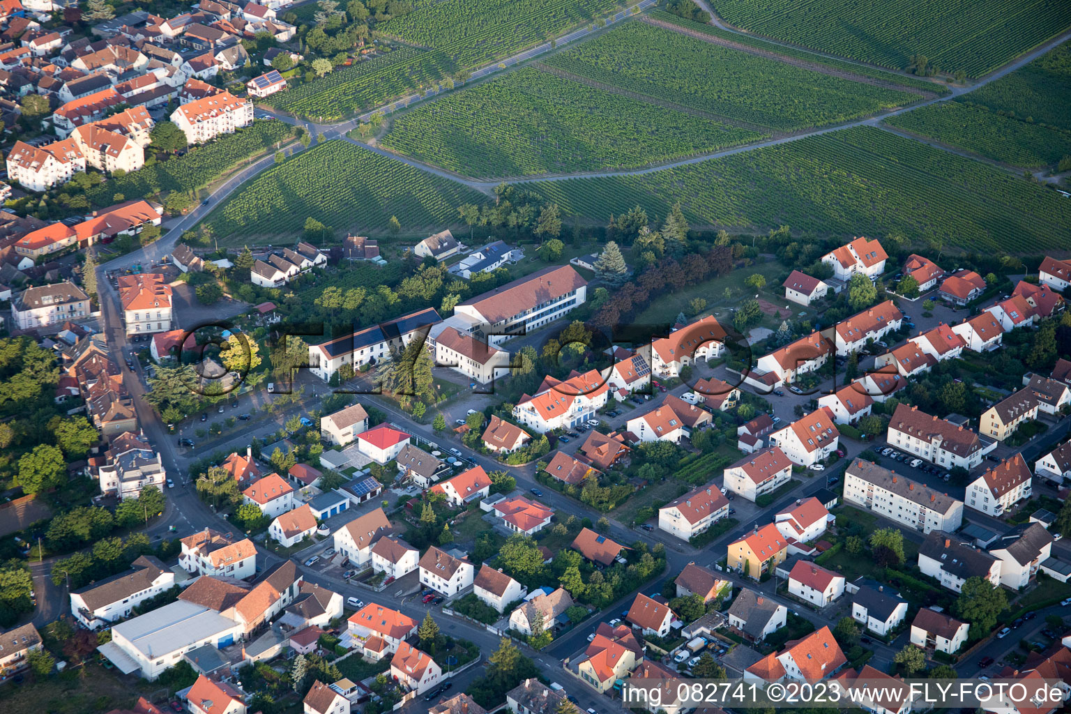 Drone recording of Edenkoben in the state Rhineland-Palatinate, Germany