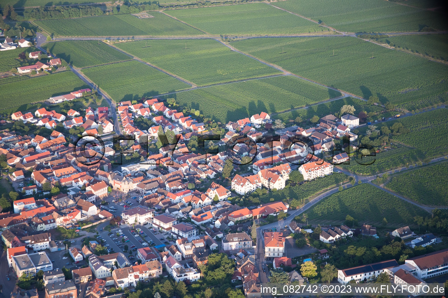 Drone image of Edenkoben in the state Rhineland-Palatinate, Germany