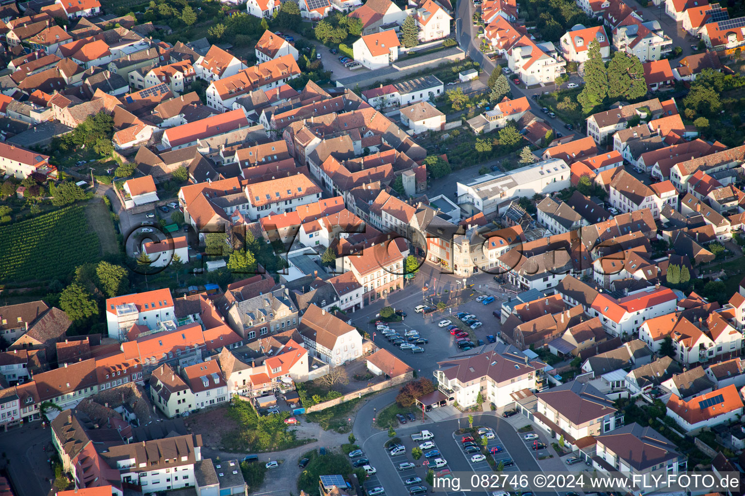 Aerial view of Edenkoben in the state Rhineland-Palatinate, Germany