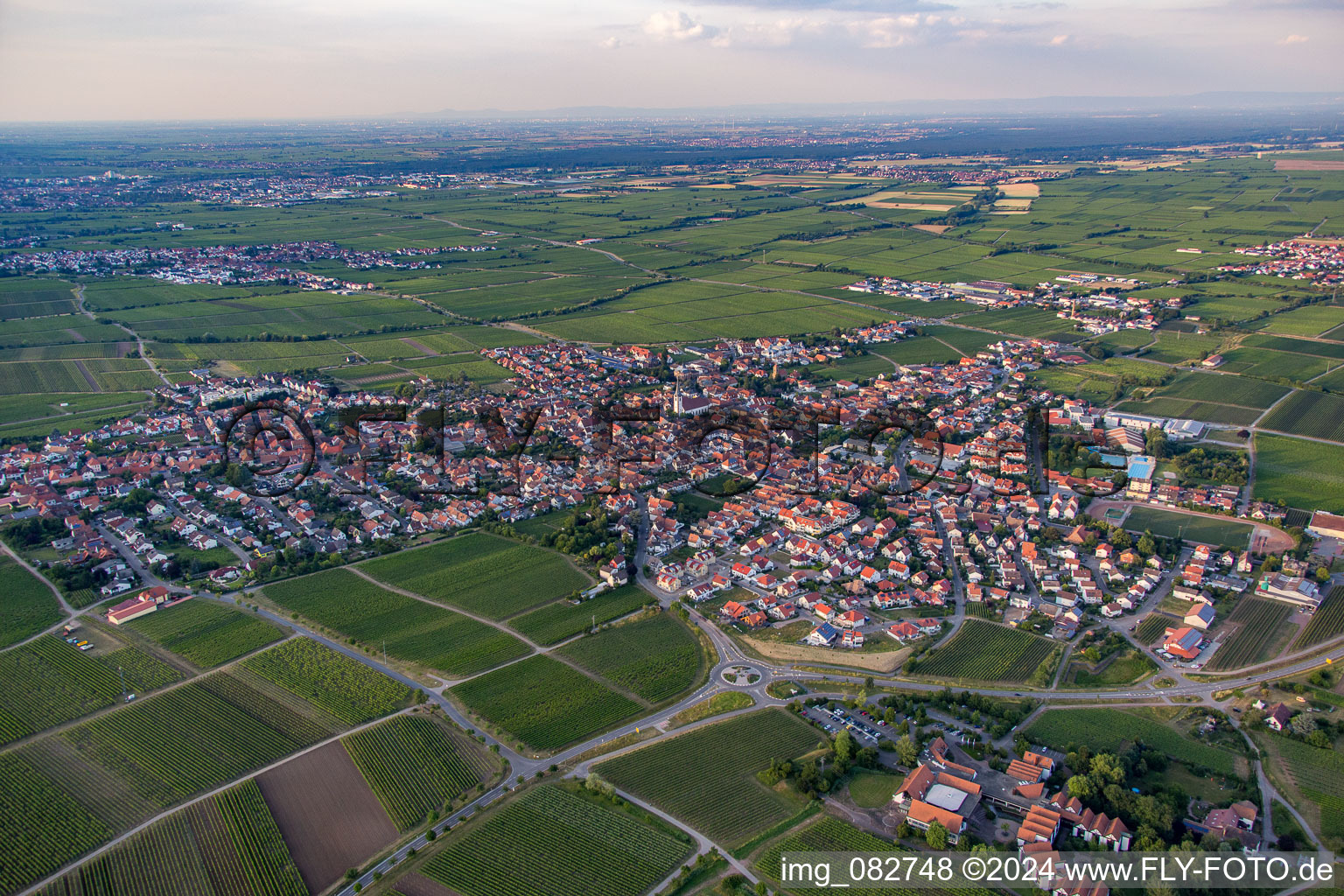 Aerial view of Maikammer in the state Rhineland-Palatinate, Germany