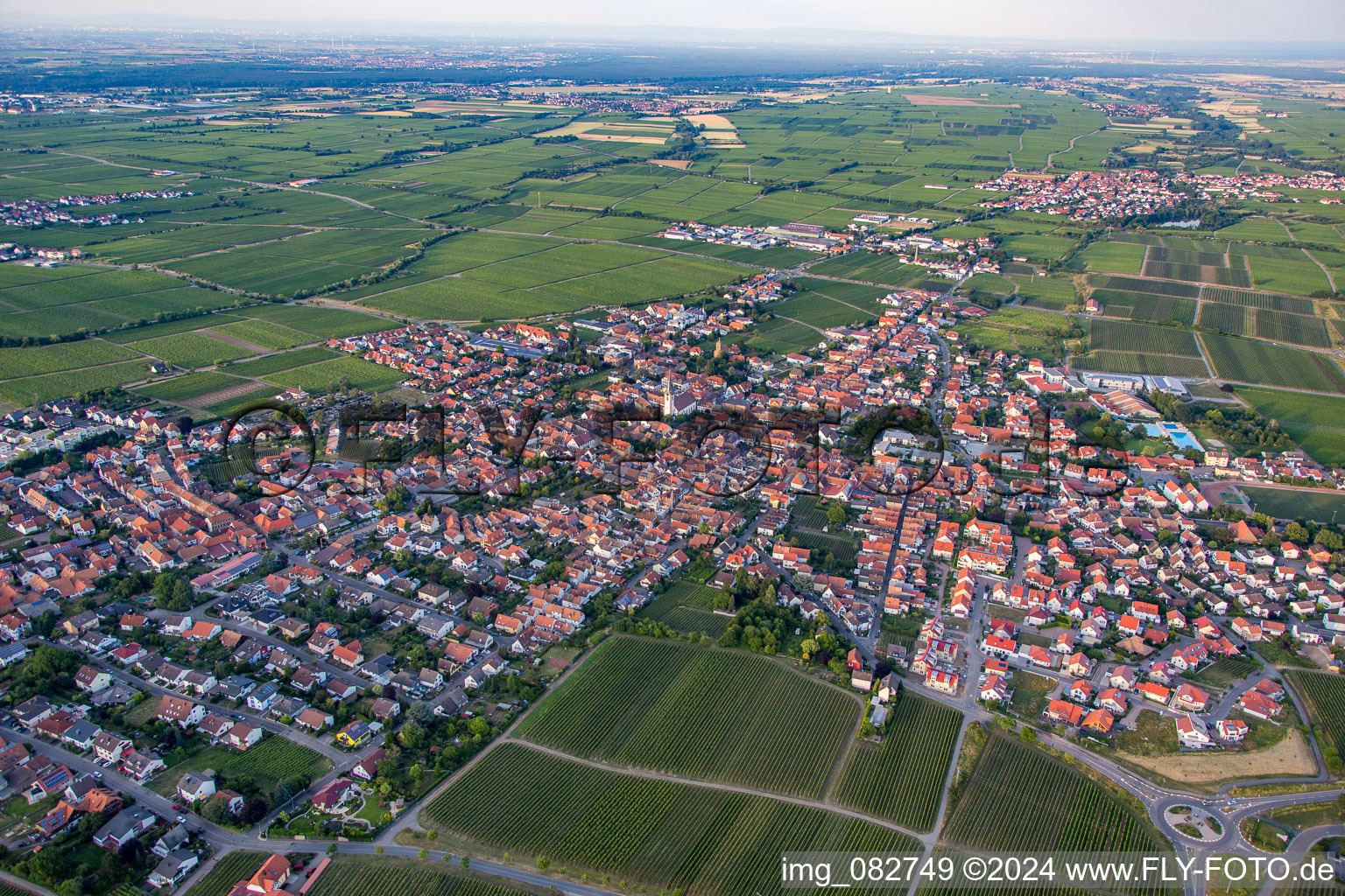 From the west in Maikammer in the state Rhineland-Palatinate, Germany