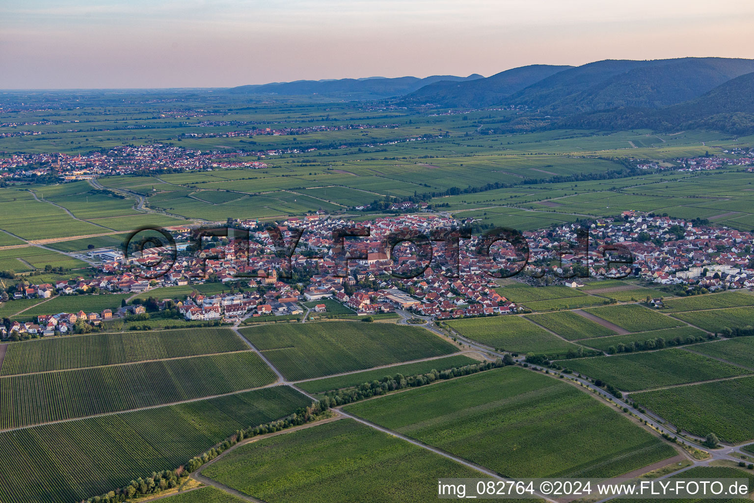 From the north in Maikammer in the state Rhineland-Palatinate, Germany