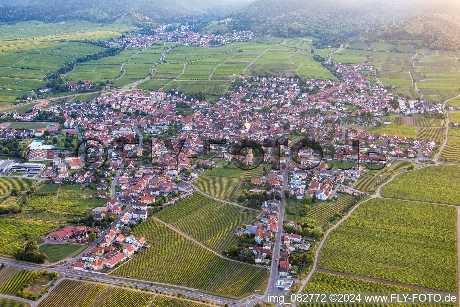 Aerial photograpy of Maikammer in the state Rhineland-Palatinate, Germany