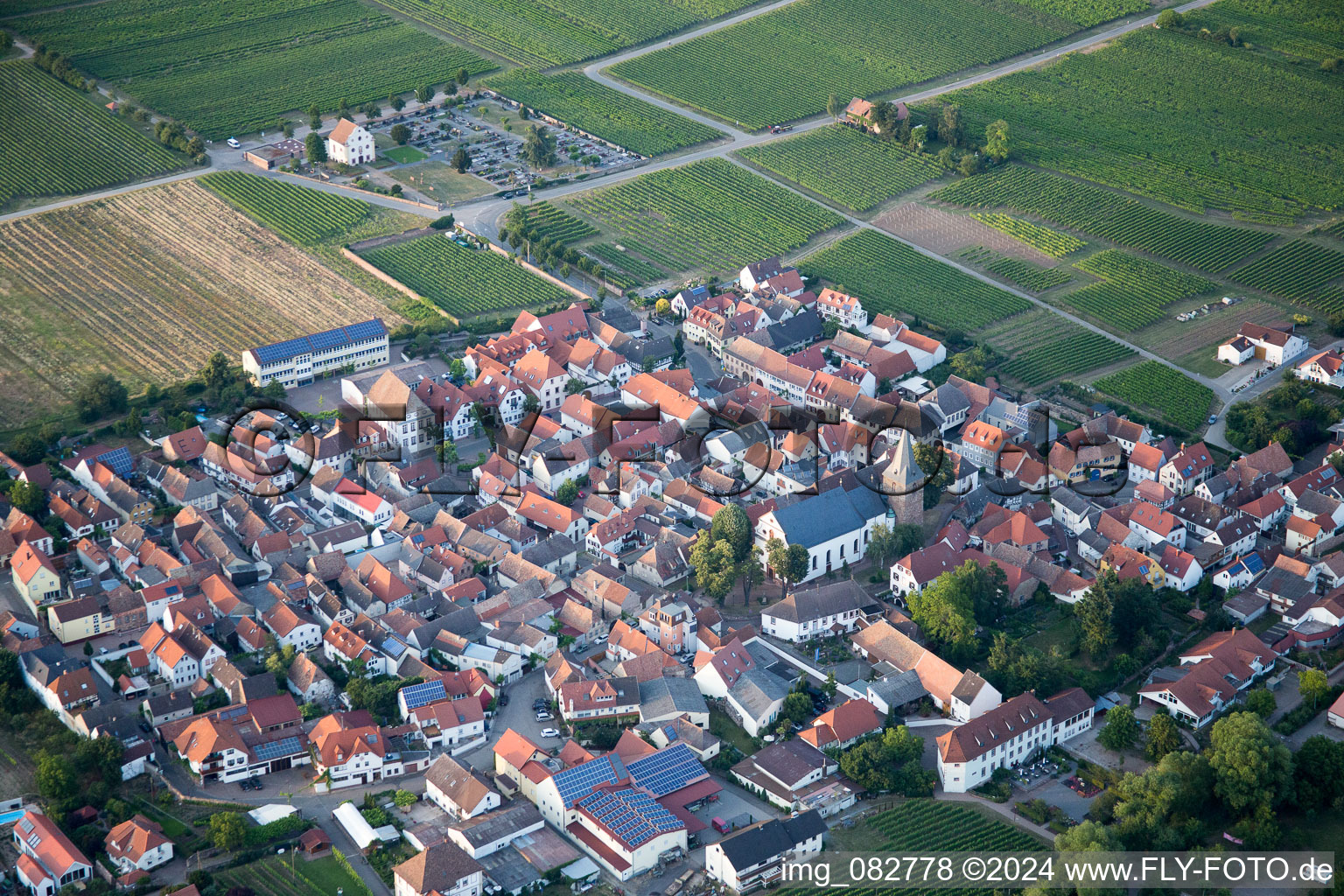 Kirrweiler in the state Rhineland-Palatinate, Germany viewn from the air