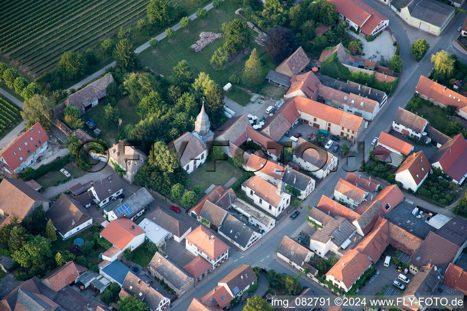 Kleinfischlingen in the state Rhineland-Palatinate, Germany from above