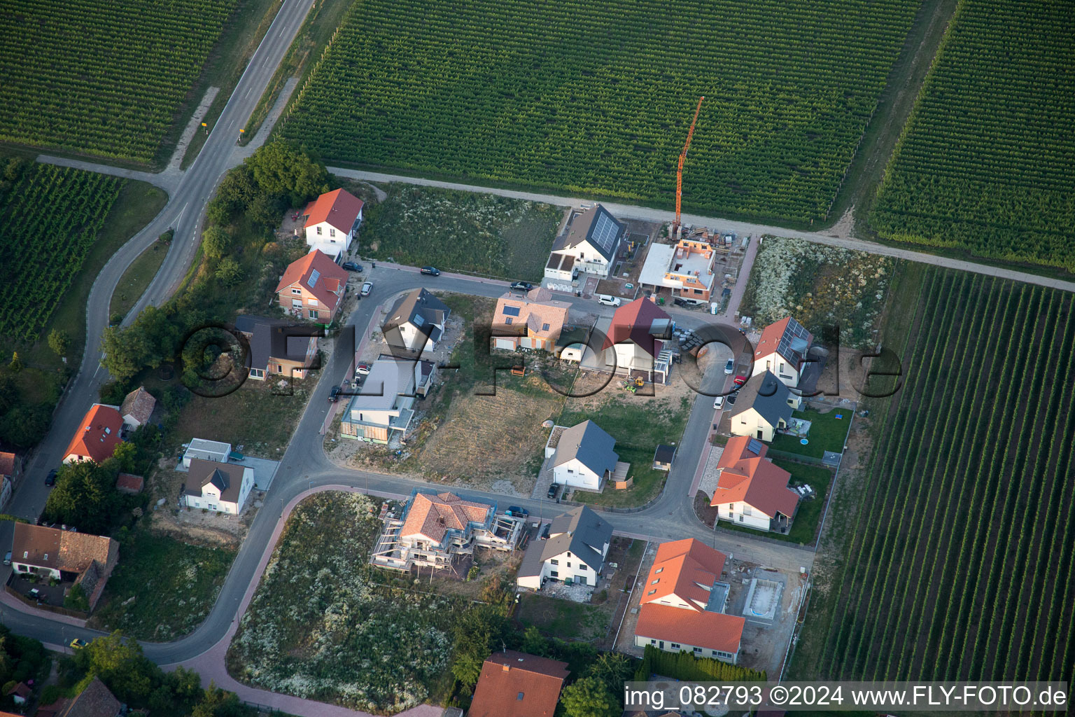 Kleinfischlingen in the state Rhineland-Palatinate, Germany seen from above