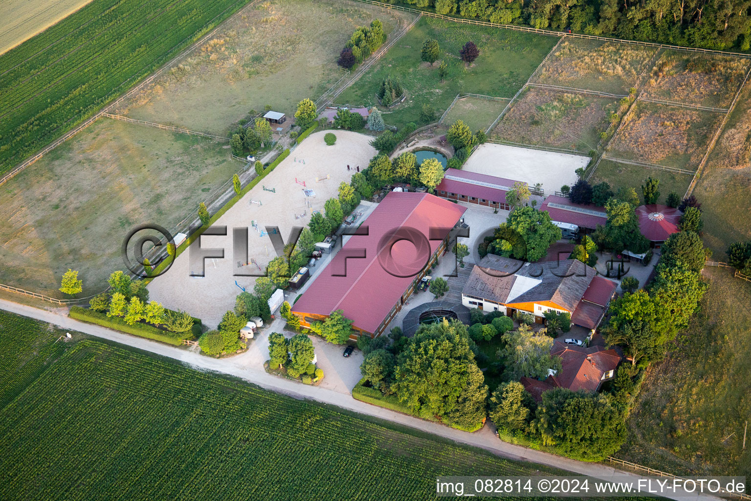 Drone image of Freimersheim in the state Rhineland-Palatinate, Germany