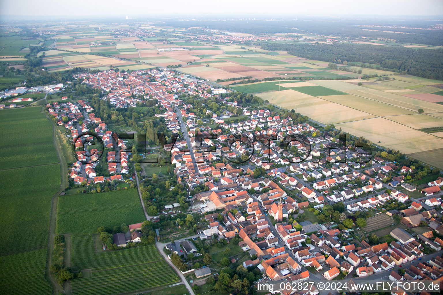 Aerial photograpy of District Niederhochstadt in Hochstadt in the state Rhineland-Palatinate, Germany