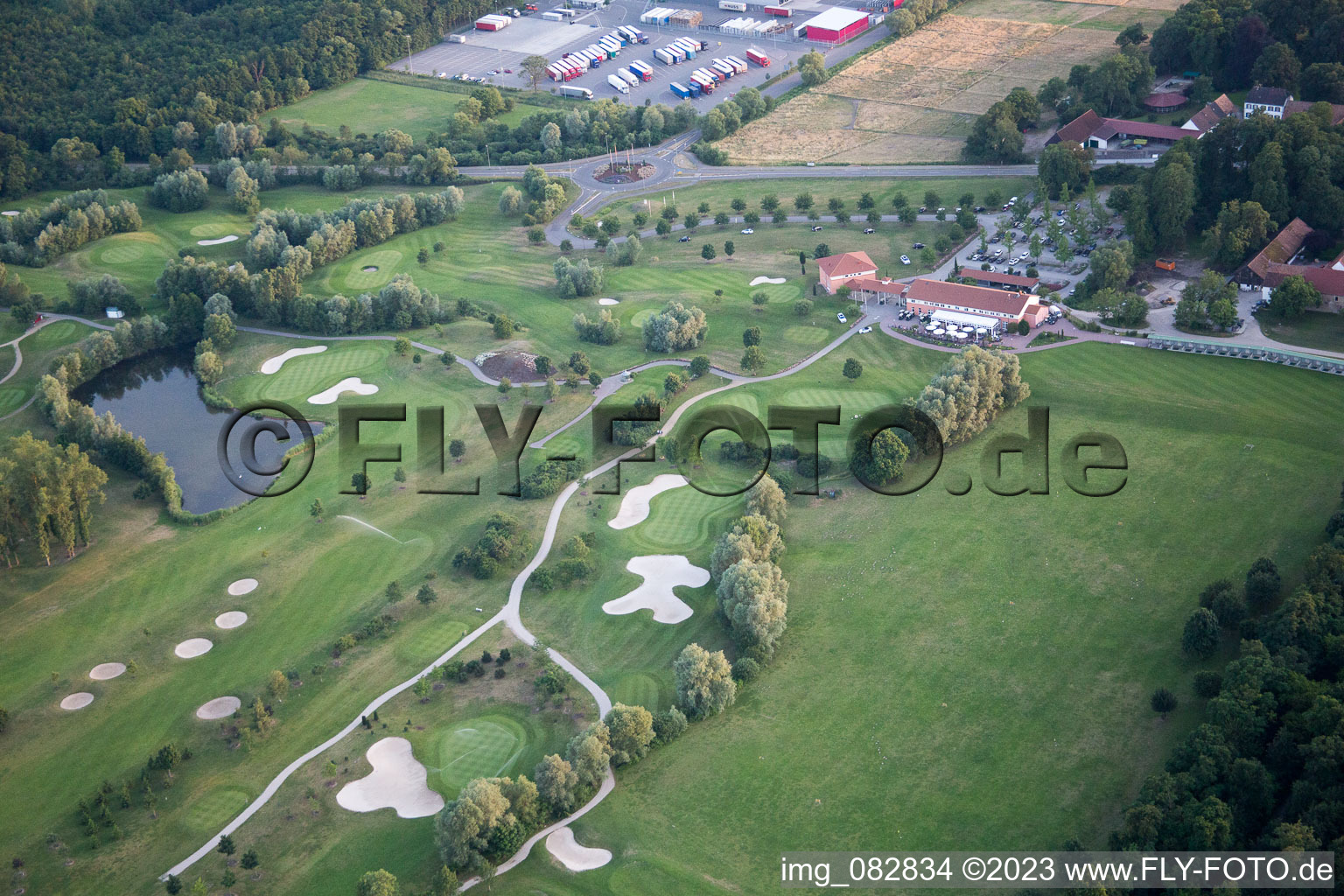 Dreihof Golf Club in Essingen in the state Rhineland-Palatinate, Germany out of the air