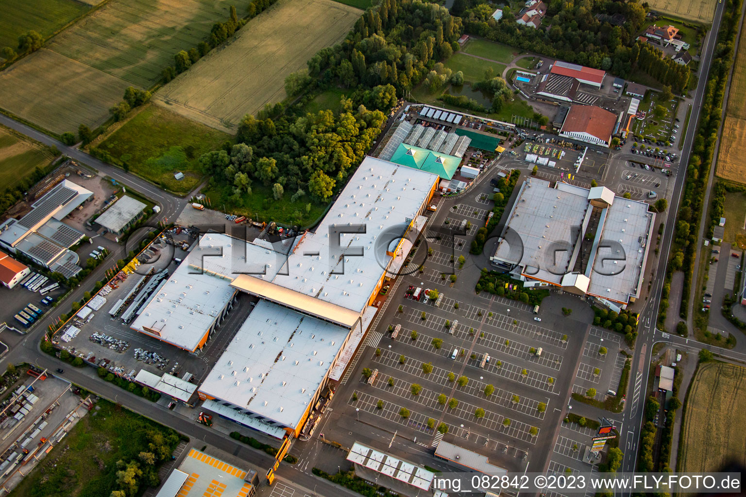 Hornbach parking lot in the district Dreihof in Bornheim in the state Rhineland-Palatinate, Germany