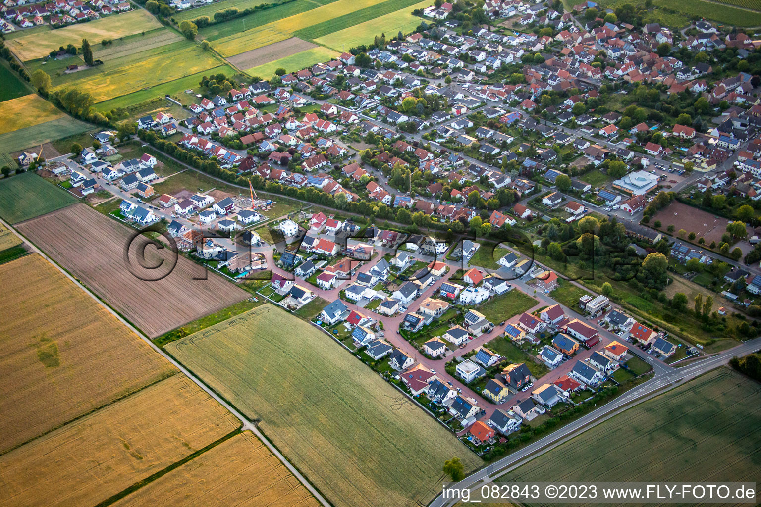 New development area Am Steinsteg, Trifelsblick in Bornheim in the state Rhineland-Palatinate, Germany