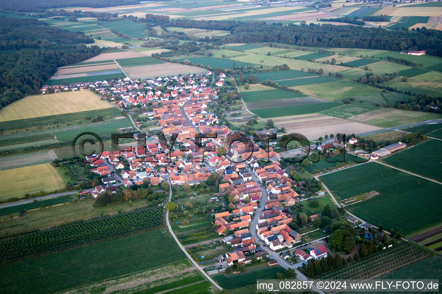 Aerial photograpy of Erlenbach bei Kandel in the state Rhineland-Palatinate, Germany