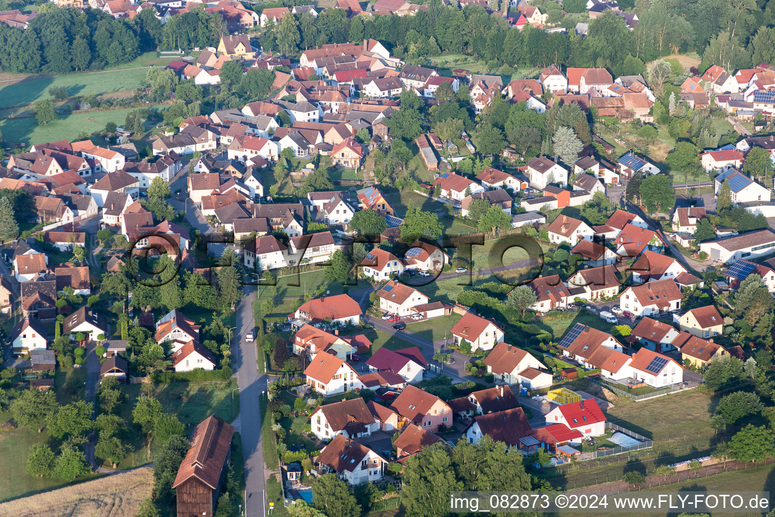 Village view in Scheibenhardt in the state Rhineland-Palatinate, Germany