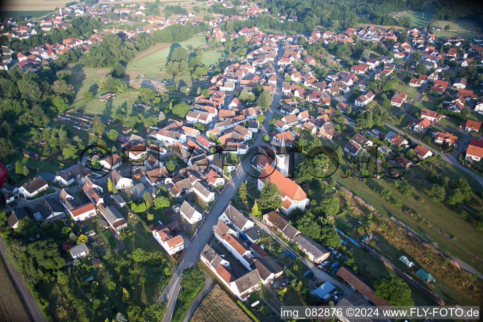 Oblique view of Scheibenhard in the state Bas-Rhin, France