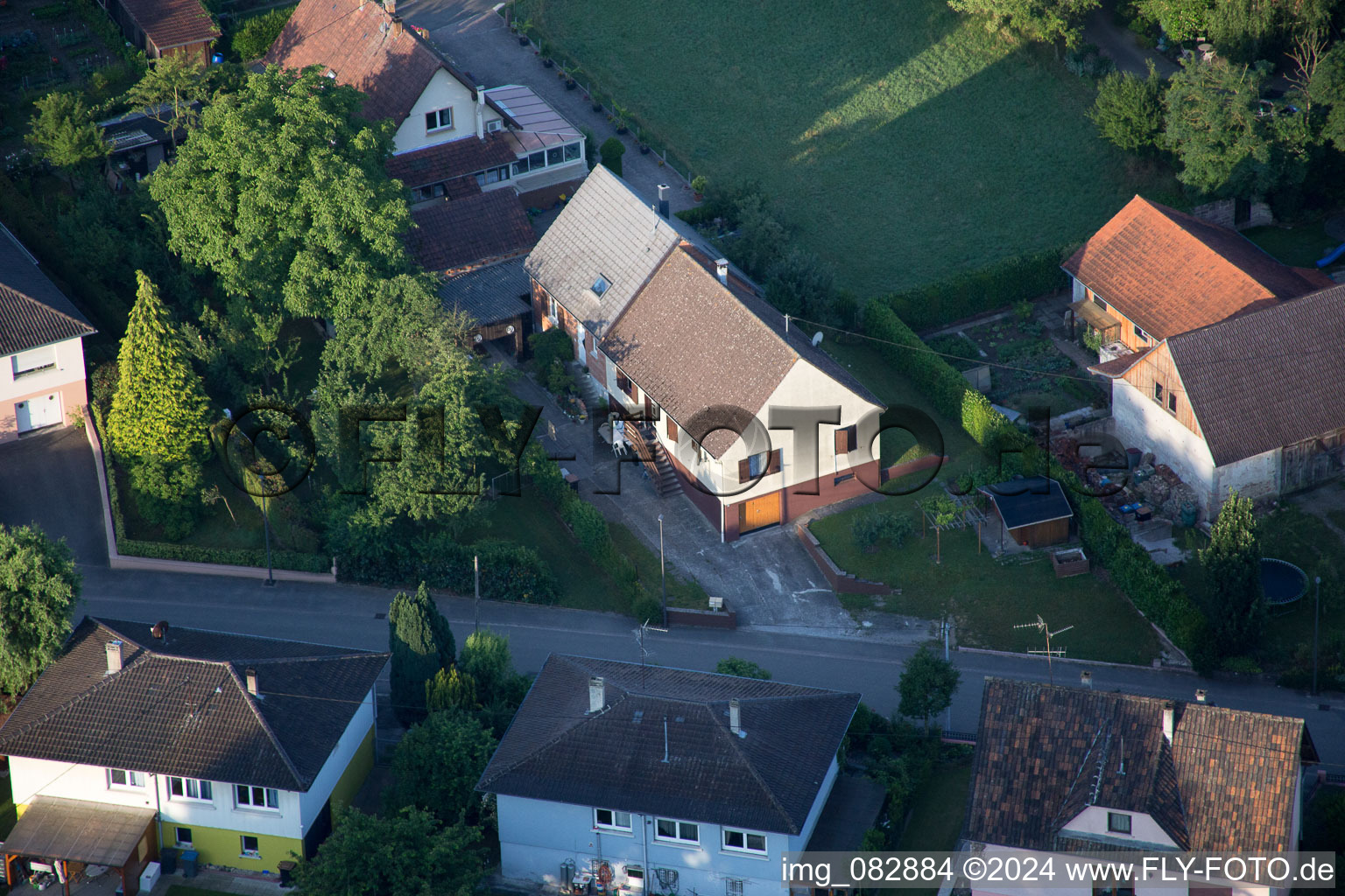 Drone image of Scheibenhard in the state Bas-Rhin, France