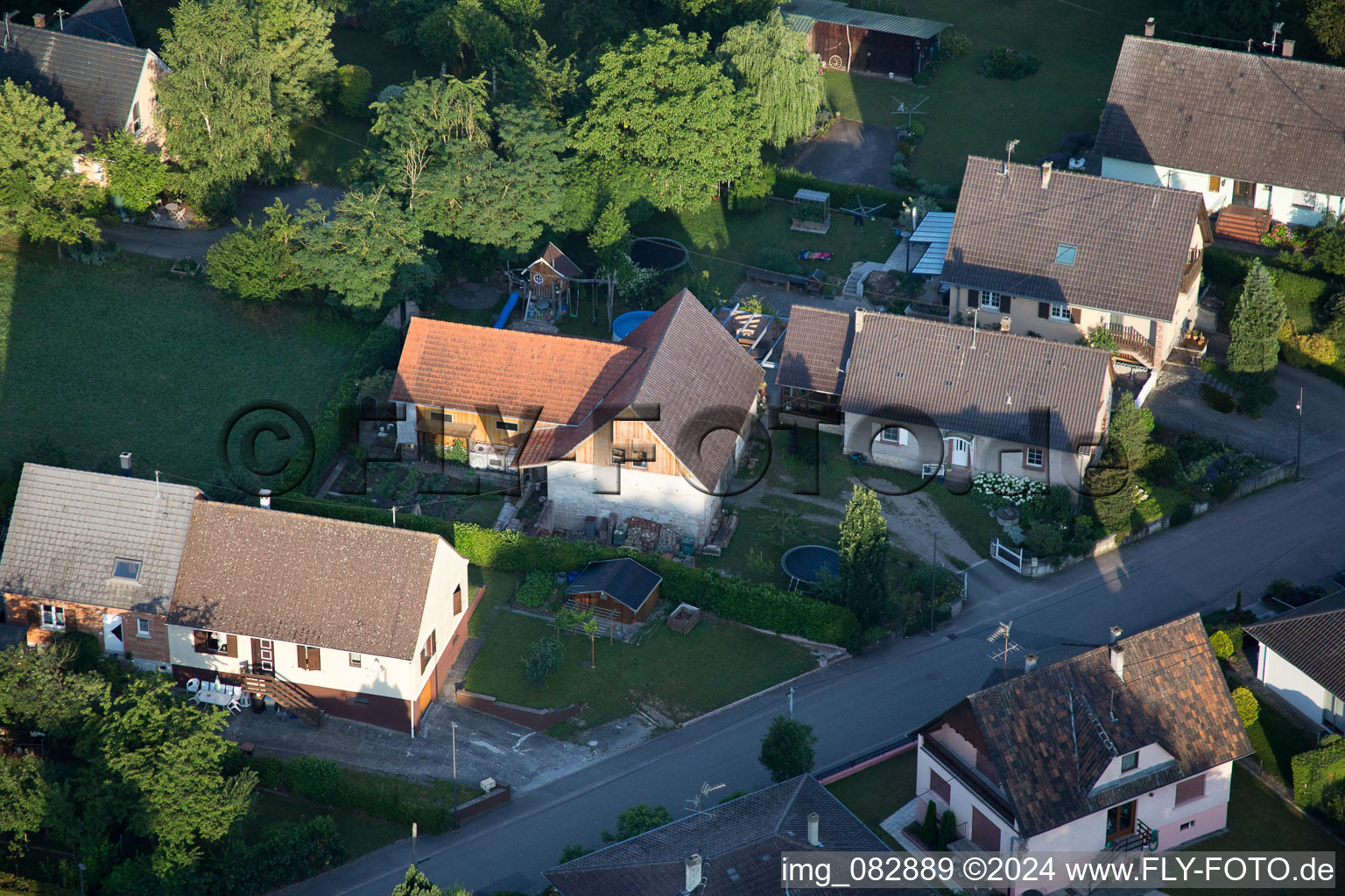 Aerial photograpy of Scheibenhard in the state Bas-Rhin, France