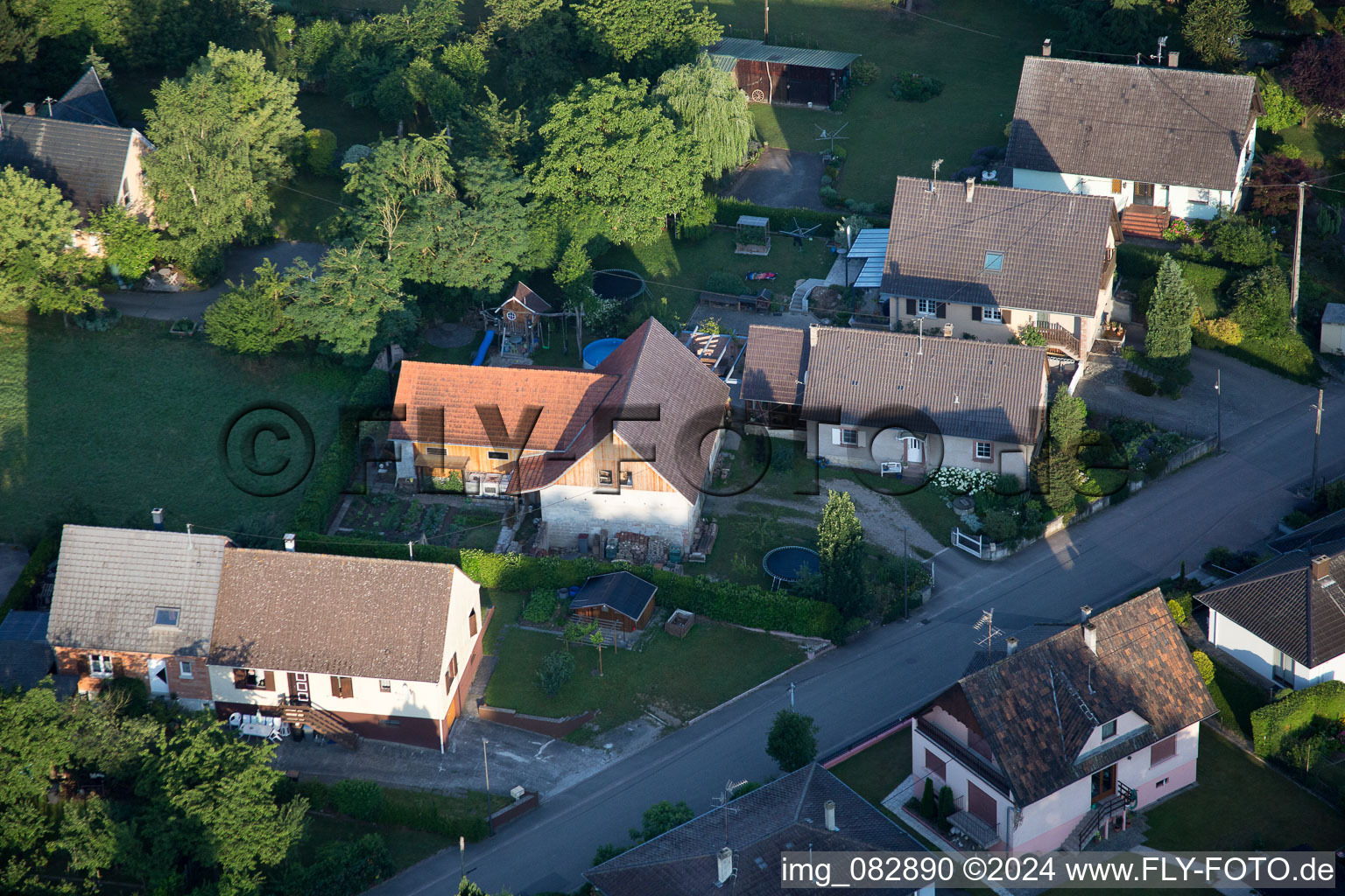 Oblique view of Scheibenhard in the state Bas-Rhin, France