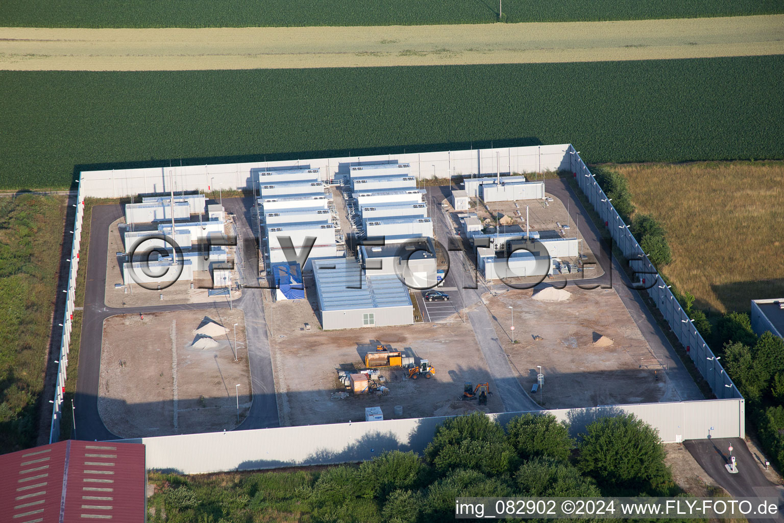 Aerial view of Scheibenhard in the state Bas-Rhin, France