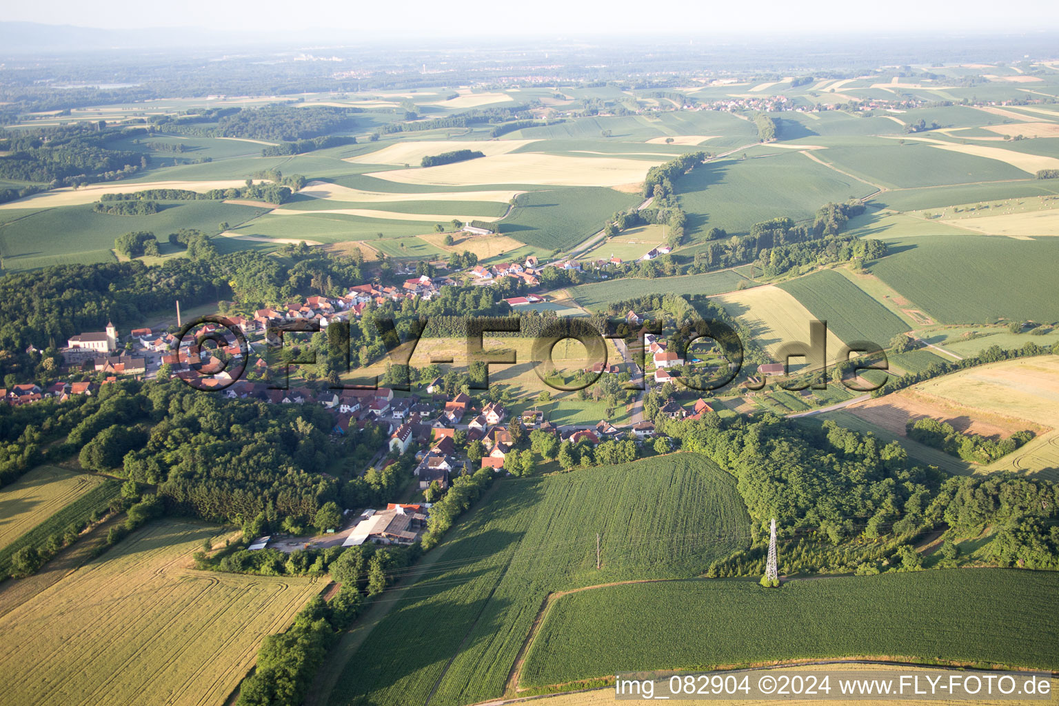 Aerial photograpy of Neewiller-près-Lauterbourg in the state Bas-Rhin, France