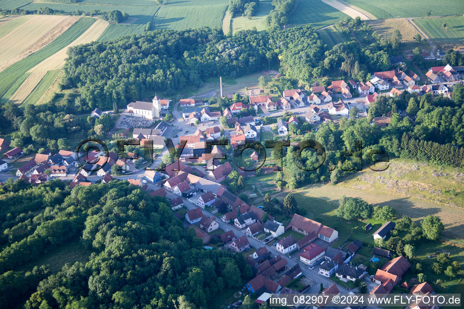 Neewiller-près-Lauterbourg in the state Bas-Rhin, France out of the air