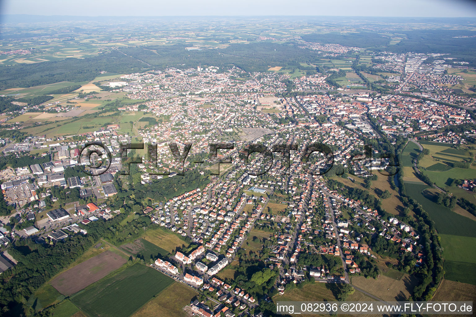 Aerial view of Haguenau in the state Bas-Rhin, France