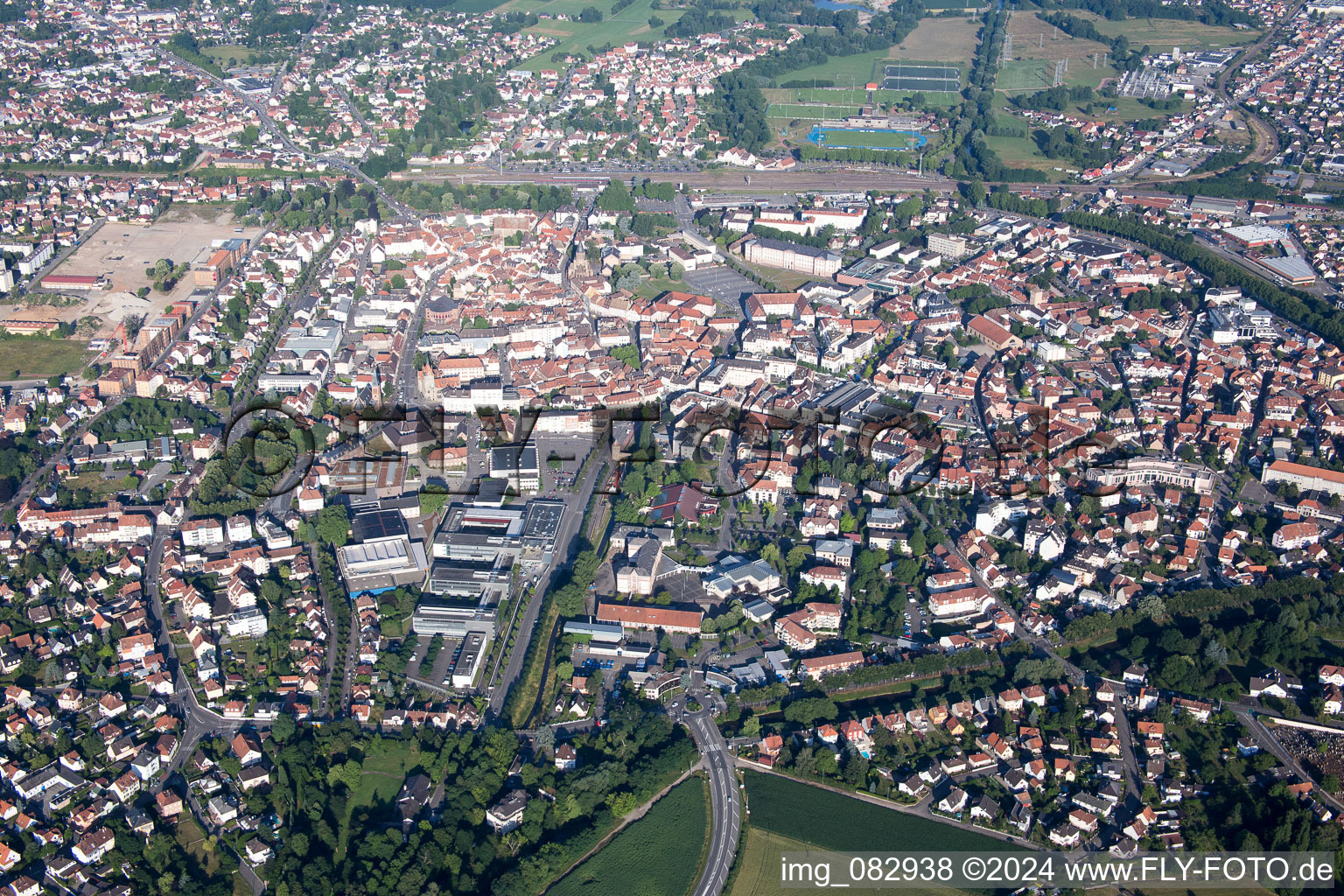 Town View of the streets and houses of the residential areas in Haguenau in Grand Est, France