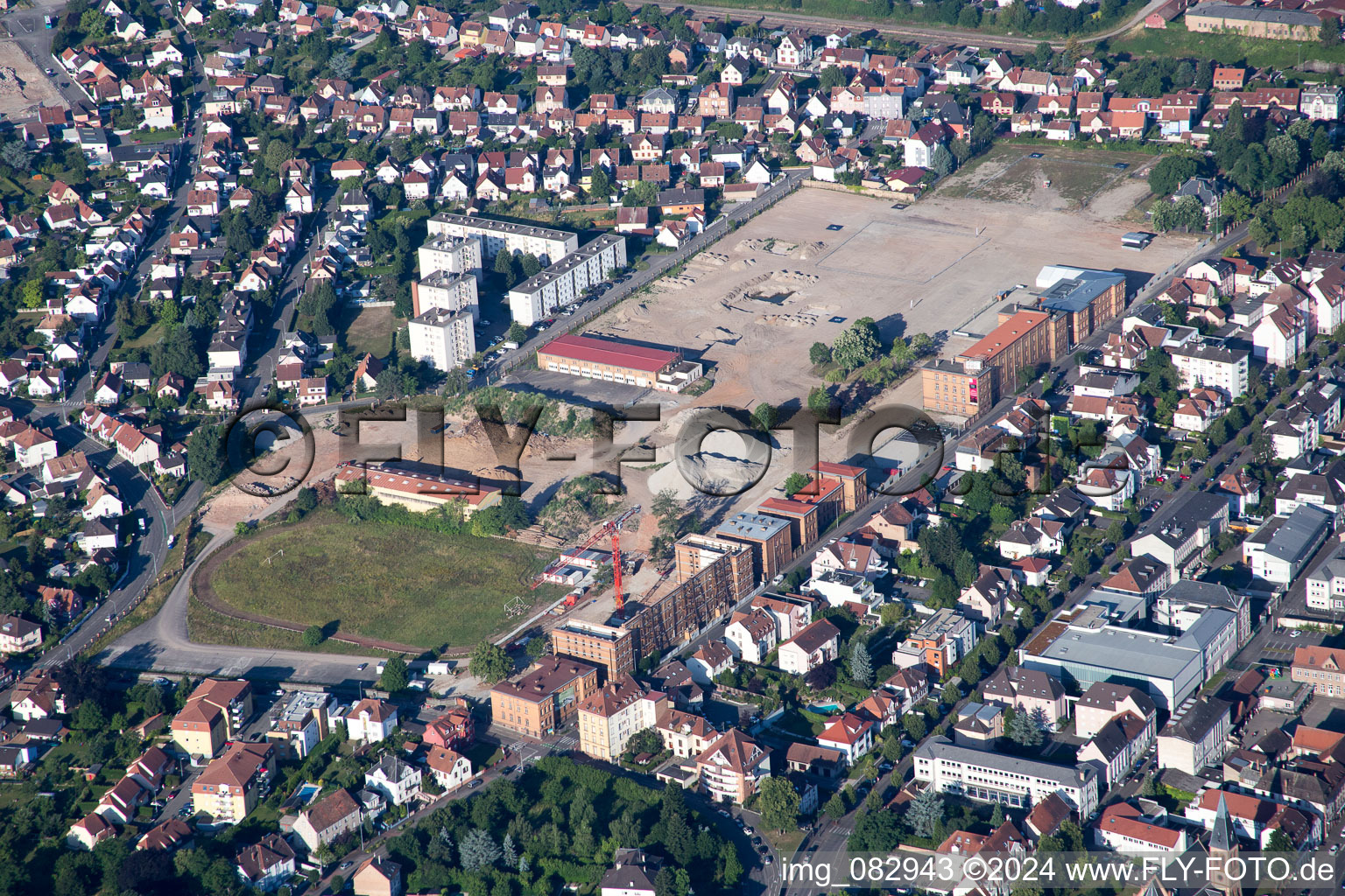 Construction site to build a new office and commercial building Mission Locale d'Alsace du Nord in Haguenau in Grand Est, France