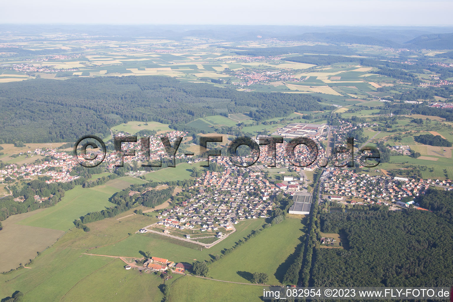 Eschbach in the state Bas-Rhin, France out of the air