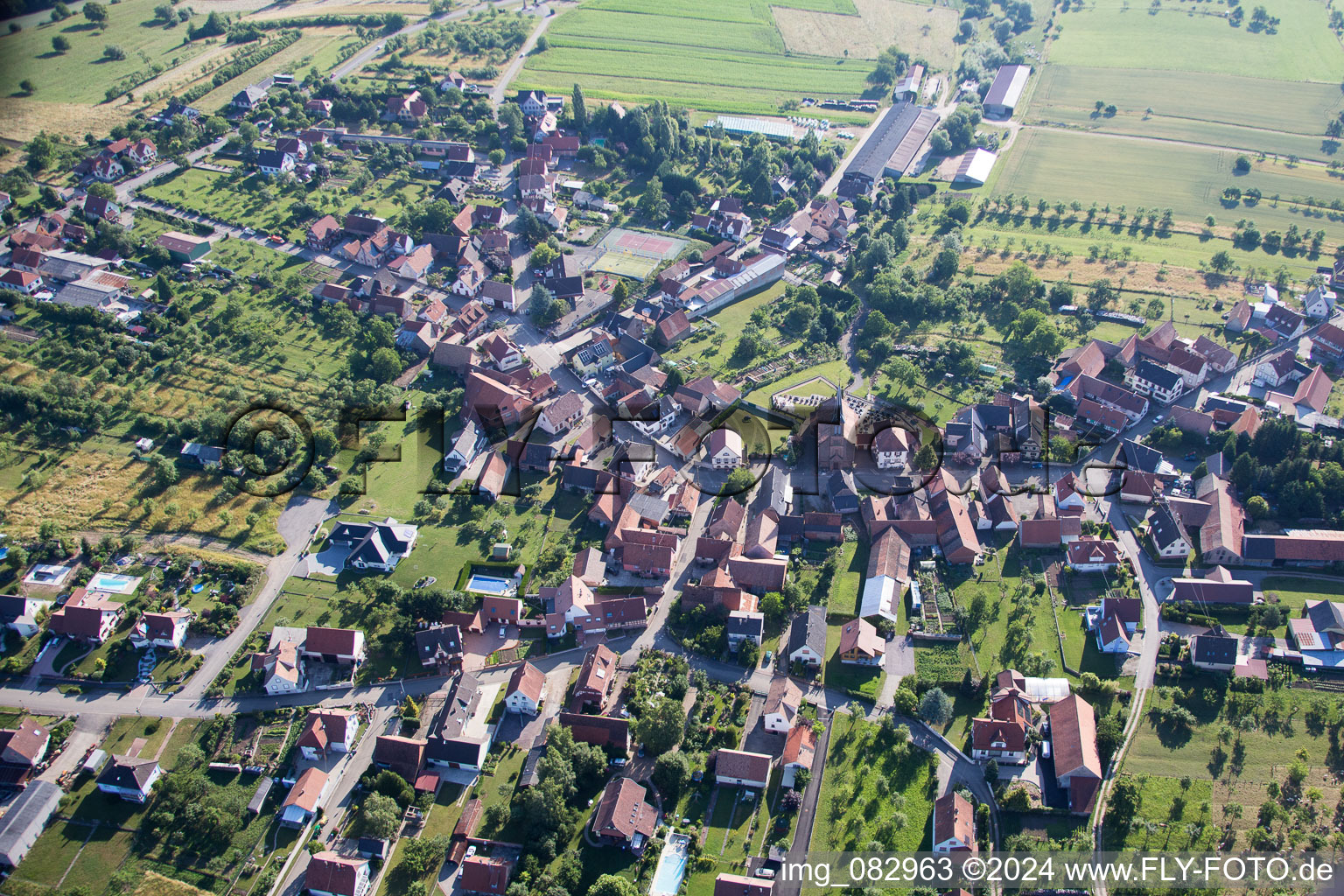 Village view in Dieffenbach-lès-Wœrth in the state Bas-Rhin, France