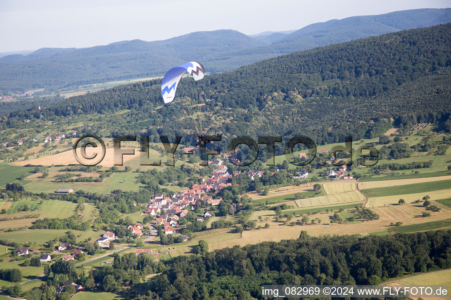 Mitschdorf in the state Bas-Rhin, France from the plane