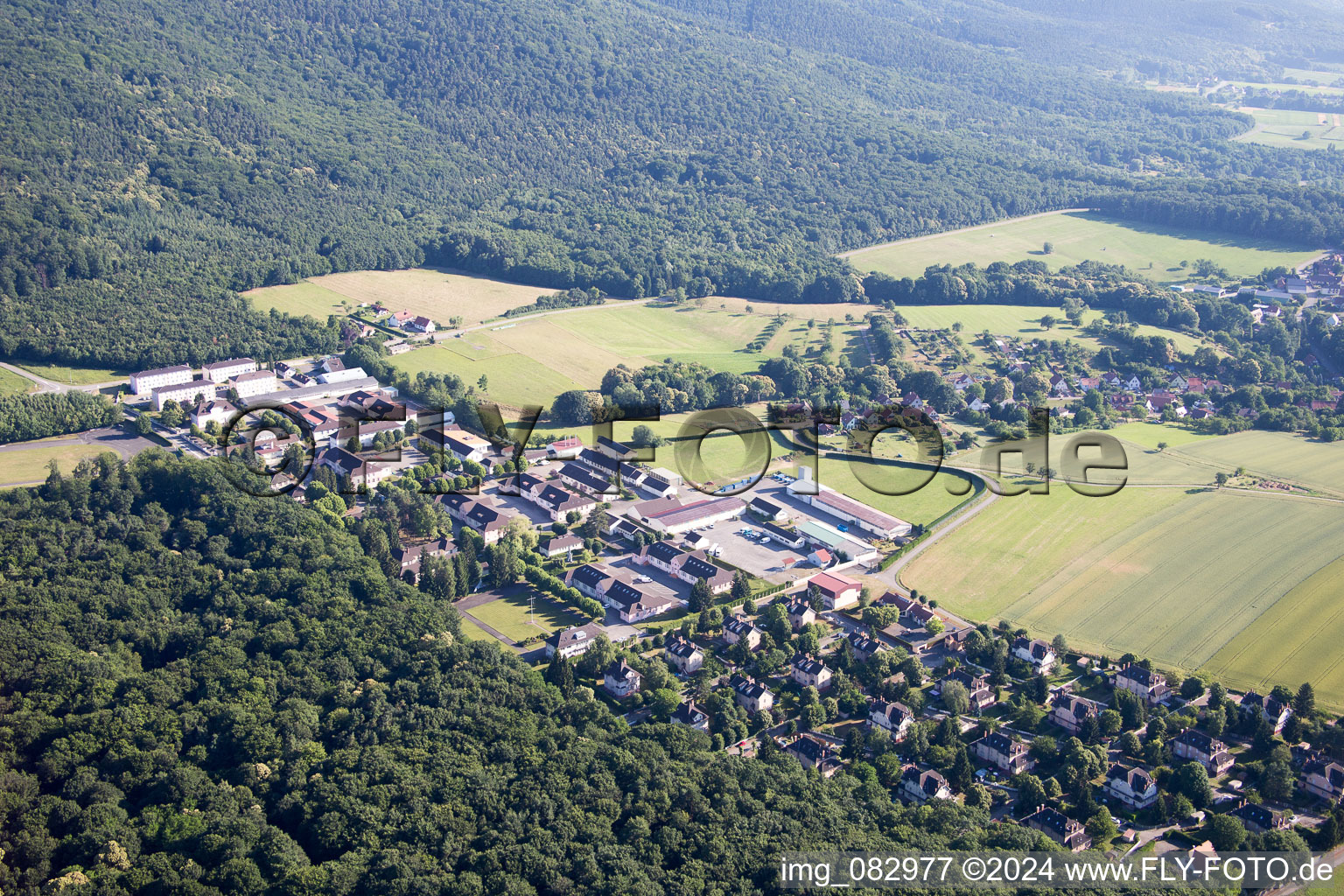 Building complex of the German army - Bundeswehr military barracks Camp Drachenbronn in Drachenbronn-Birlenbach in Grand Est, France