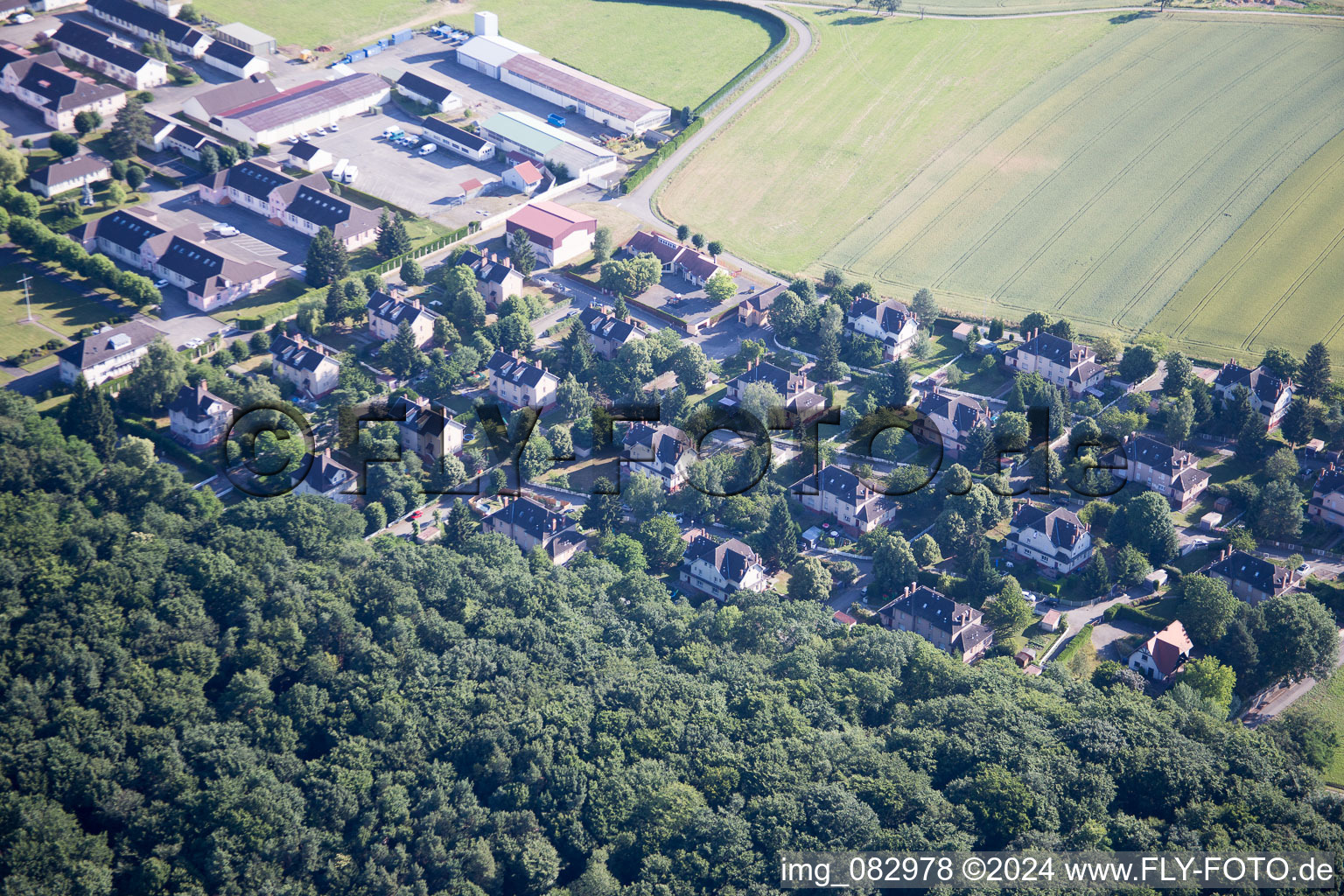 Aerial view of Drachenbronn-Birlenbach in the state Bas-Rhin, France